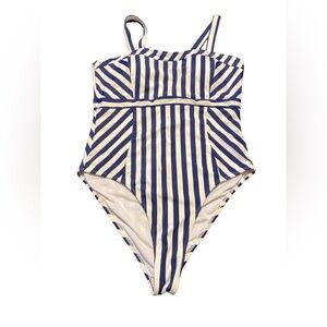 NAVY BLUE/WHITE STRIPED SWIMSUIT/SWIMMING‎